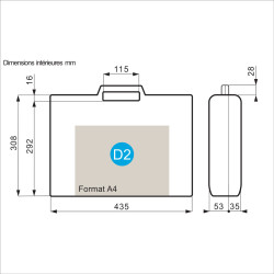 Valise plastique BAGACASE Classic D02 et ses dimensions