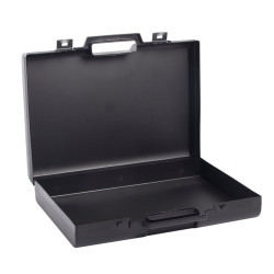Valise plastique BAGACASE Classic D02 coloris noir ouverte