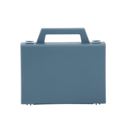 Valise plastique BAGACASE Classic G01 coloris bleu gris vue de face