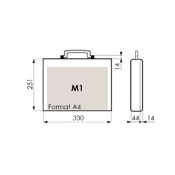 Dimensions de la Valise plastique BAGACASE Gaggione Business M01