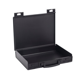 Valise plastique BAGACASE Gaggione Business M01 coloris noir ouverte