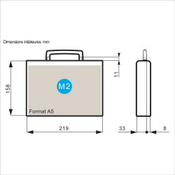 Dimensions de la Valise plastique BAGACASE Gaggione Business M02