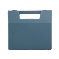 Valise plastique BAGACASE Gaggione Rétro R01 coloris bleu gris vue de face