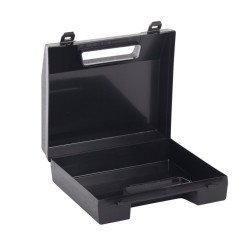 Valise plastique BAGACASE Gaggione Rétro R01 coloris noir ouverte