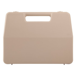 Valise plastique BAGACASE Gaggione Rétro L01 coloris beige vue de face