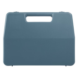 Valise plastique BAGACASE Gaggione Rétro L01 coloris bleu gris vue de face