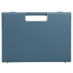 Valise plastique BAGACASE Gaggione Rétro C01 coloris bleu gris vue de face