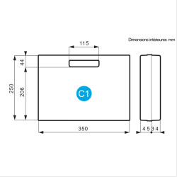 Dimensions de la Valise plastique BAGACASE Gaggione Rétro C01