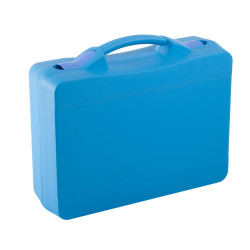 Valise plastique BAGACASE Gaggione Casual T06 coloris bleu fermoirs bleu pastel