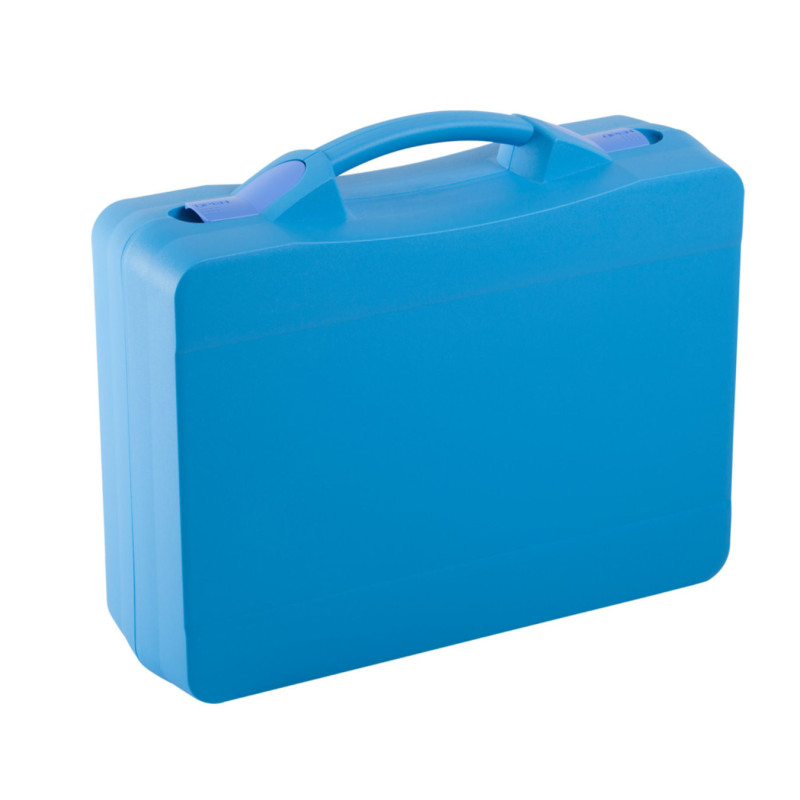 Valise plastique BAGACASE Gaggione Casual T06 coloris bleu fermoirs bleu pastel