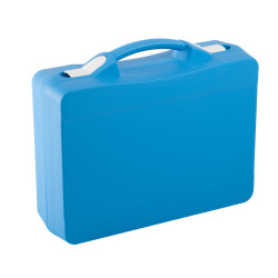 Valise plastique BAGACASE Gaggione Casual T06 coloris bleu fermoirs blanc