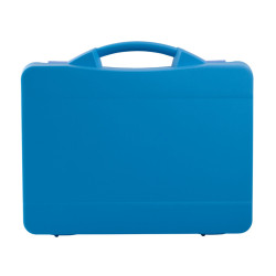 Valise plastique BAGACASE Gaggione Casual T06 coloris bleu vue de face