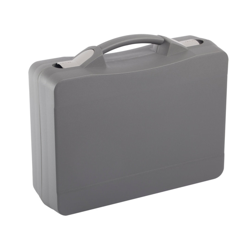 Valise plastique BAGACASE Gaggione Casual T06 coloris gris fermoirs gris clair