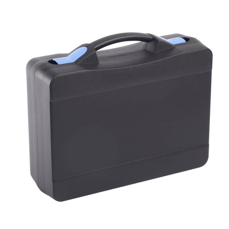 Valise plastique BAGACASE Gaggione Casual T06 coloris noir fermoirs bleu pastel