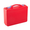 Valise plastique BAGACASE Gaggione Casual T06 coloris rouge fermoirs bleu pastel