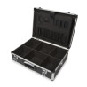 Valise aluminium BAGACASE VLM19-1 ouverte avec ses 6 compartiments