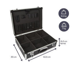 Dimensions de la alise aluminium BAGACASE VLM19-1