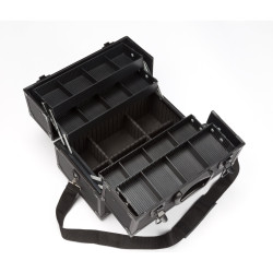 Valise aluminium BAGACASE VLM19-2U ouverte vue de haut