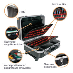 Caractéristiques de la Mallette à outils mobile BAGACASE VLM19-T1