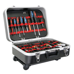 Mallette à outils mobile BAGACASE VLM19-T1 détail de l'aménagement intérieur avec les outils