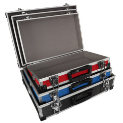 Set de 3 valises aluminium BAGACASE VLM20-3, valises ouvertes