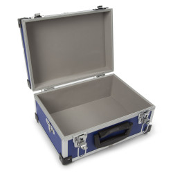Valise aluminium BAGACASE VLM21 coloris bleu ouverte