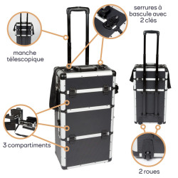 Caractéristiques de la mallette à outils à roulettes BAGACASE VLM27-CJ