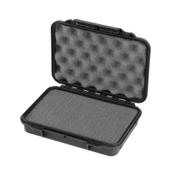 Valise plastique étanche BAGAMAX PNR-002 coloris noir de profil avec mousse prédécoupée