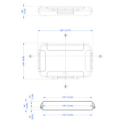 Dimensions de la Valise plastique étanche BAGAMAX PNR-003