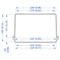 Dimensions de la valise étanche militaire BAGAMAX PNR-235TM155 coloris orange