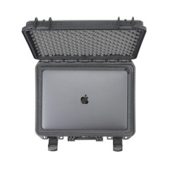 Valise étanche BAGAMAX PNR-380TM115 coloris noir avec diviseurs et support pour ordinateur avec un exemple d'aménagement