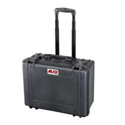 Valise étanche BAGAMAX PNR-465H220 coloris noir, avec chariot vue de face