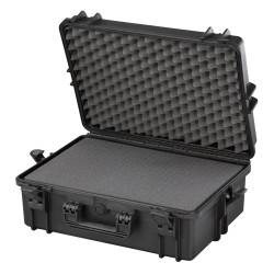 Valise étanche BAGAMAX PNR-505 coloris noir ouverte avec mousse prédécoupée