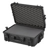 Valise étanche BAGAMAX PNR-505 coloris noir ouverte avec mousse prédécoupée