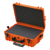 Valise étanche BAGAMAX PNR-505 coloris orange avec trolley avec mousse prédécoupée