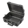 Valise étanche BAGAMAX PNR-505 coloris noir ouverte vide et trolley