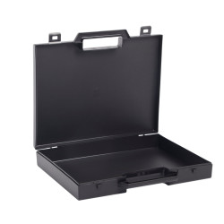 Valise plastique BAGACASE Gaggione Classic R04 coloris noir ouverte