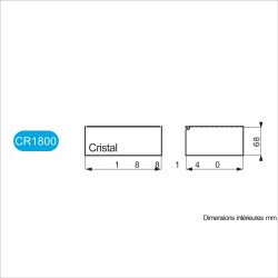 Dimensions de la Valise plastique BAGACASE Chic Cristal CR1800