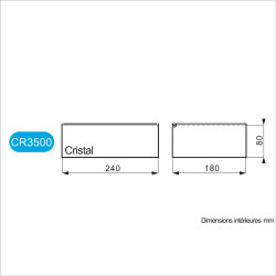 Dimensions de la valise plastique BAGACASE Chic Cristal CR3500